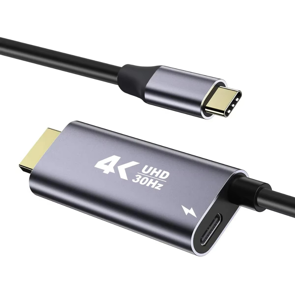4K 60Hz Type C ถึง HDMI สายวิดีโอที่รองรับ 100W PD Fast Charging Adapter Type C ถึง HD 1.8 M สําหรับ Home Office แล็ปท็อป - รูปที่ 6