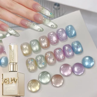 XEIJAYI 15 มล. ยาทาเล็บสีตาแมวสีชมพูม่วงน้ำเงินสดใสสุดใหม่ ขนาด เหมาะสำหรับร้านทำเล็บและงาน DIY ที่บ้าน