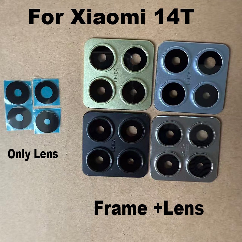 ใหม่สําหรับ Xiaomi 14T กระจกกล้องด้านหลังฝาครอบเลนส์ด้านหลังพร้อมกรอบกาวสติกเกอร์กาวตัวแทน