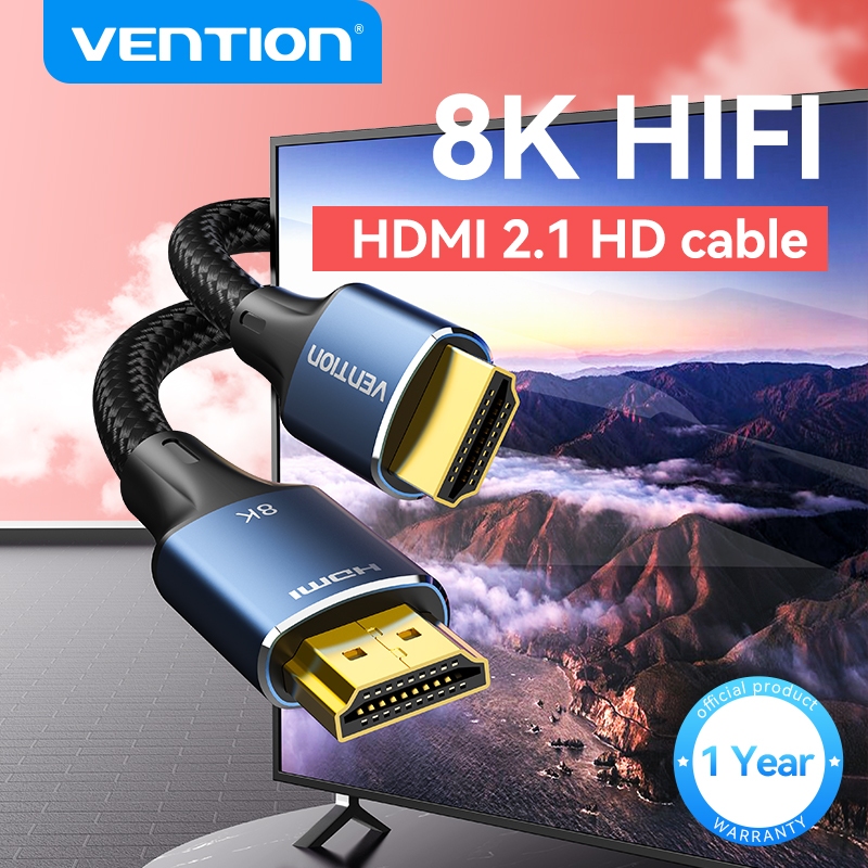 Vention สาย HDMI 2.1 รองรับ 8K/4K120Hz สำหรับ เกมมิ่งและภาพยนตร์ แบนด์วิธ 48Gbps Dynamic HDR
