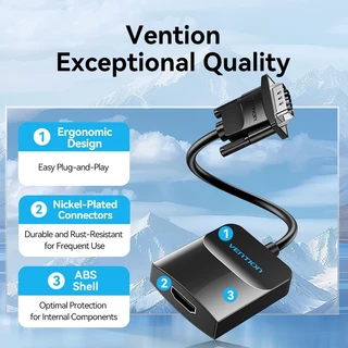 [ขายดี] Vention อแดปเตอร์ VGA to HDMI 1080P แก้ปัญหาจอเก่าเชื่อมต่อไม่ติด ใช้งานง่ายทันที