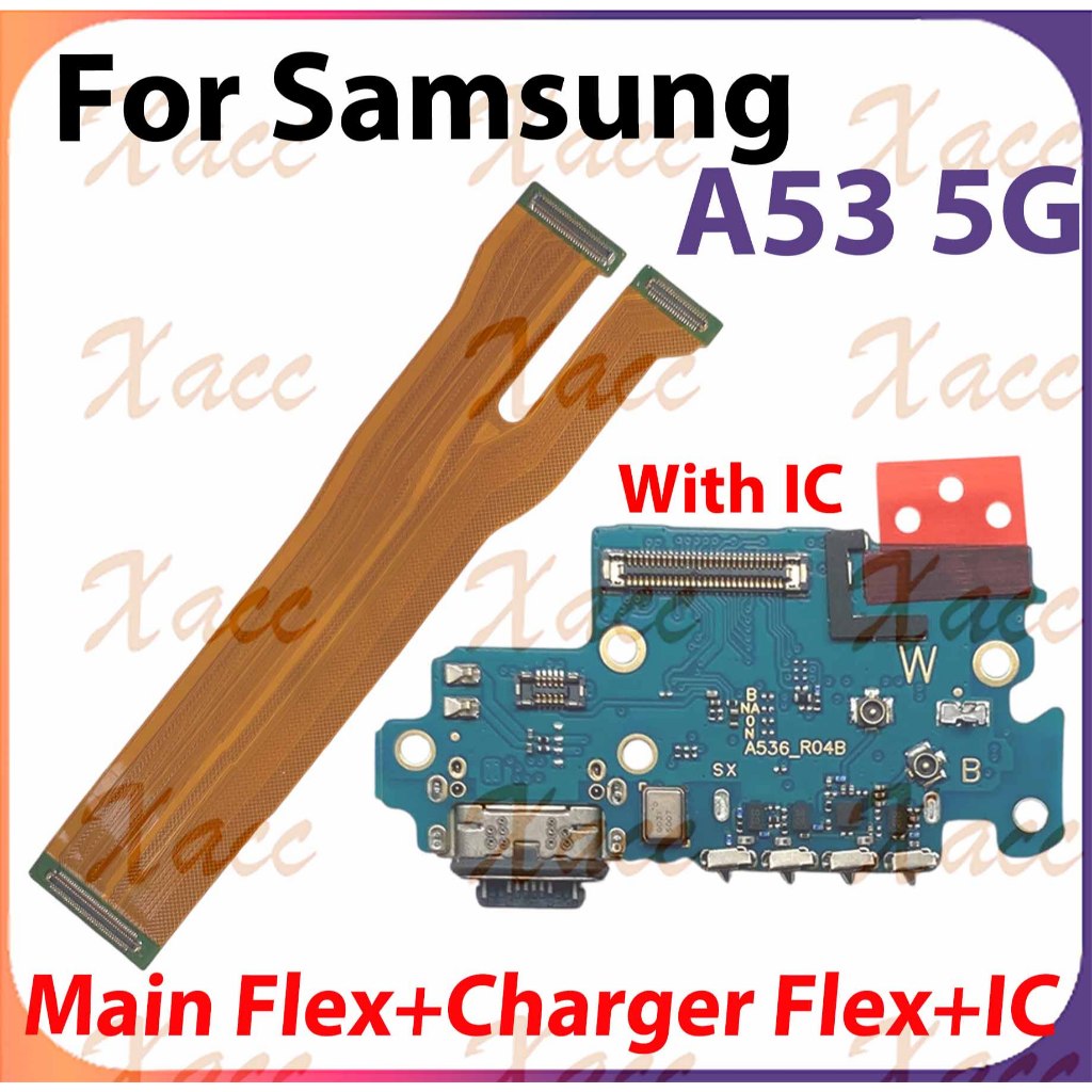 สําหรับ Samsung Galaxy A53 5G A536 ชาร์จพอร์ต Flex สาย USB Dock Connector เมนบอร์ดโทรศัพท์เปลี่ยนชิ้นส่วนติดตั้ง