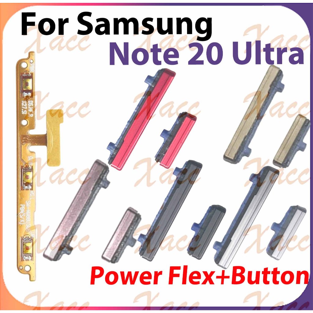 สําหรับ Samsung Galaxy Note 20 Ultra Power Volume ปุ่ม Flex Cable พร้อม ON OFF ด้านข้าง Key Output Ribbon Repair Part เปลี่ยนการติดตั้งโทรศัพท์