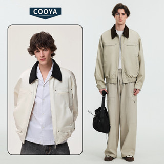 COOYA  เสื้อแจ็กเก็ตเกาหลี สั้น หลวม สไตล์ American Vintage …