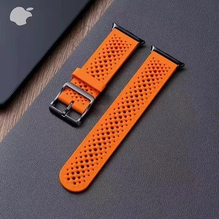 สายซิลิโคนสําหรับ Apple Watch S11/10/9/8/7/6/5/SE สร้อยข้อมือกันน้ํา Breathable สายรัดข้อมือสําหรับ Iwatch 49/46/45/44/41/40/43/38/42 มม.