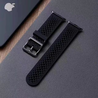 สายซิลิโคนสําหรับ Apple Watch S11/10/9/8/7/6/5/SE สร้อยข้อมือกันน้ํา Breathable สายรัดข้อมือสําหรับ Iwatch 49/46/45/44/41/40/43/38/42 มม.