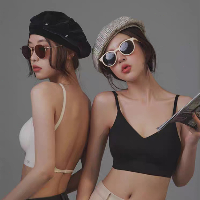 🌸ส่งไวจากไทย🌸ชุดชั้นใน sexy bra บราดันทรง คอวีลึก ไม่มีโครง สวมใส่สบายและระบายอากาศได้ดี
