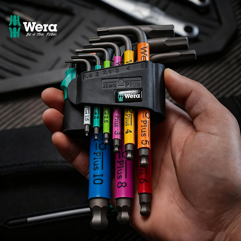 ประแจอัลเลน Wera ชุดหัวบอลเมตริกสีสันสดใส ประแจหกเหลี่ยม ไขควงหกเหลี่ยมแข็ง