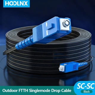HOOLNX Outdoor FTTH Drop Cable, 1/2 Core 3 Steel Wires, SC/SC Simplex/Duplex, LSZH Jacket Black, Custom 50-250m ความยาว