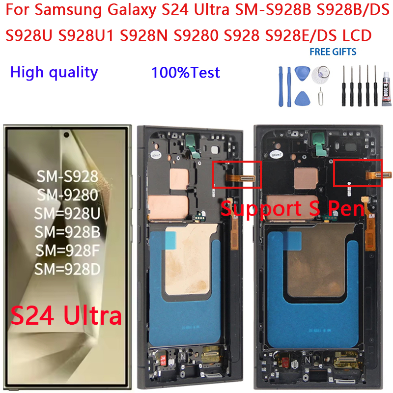 สําหรับ Samsung Galaxy S24 Ultra SM-S928B S928B/DS S928U S928N S928E/DS จอแสดงผล LCD Touch Screen Di