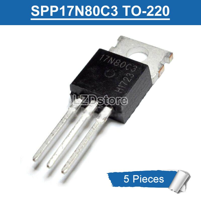 5 ชิ้น 17N80C3 TO-220 SPP17N80C3 17A/800V N-Channel MOSFET ทรานซิสเตอร์ใหม่