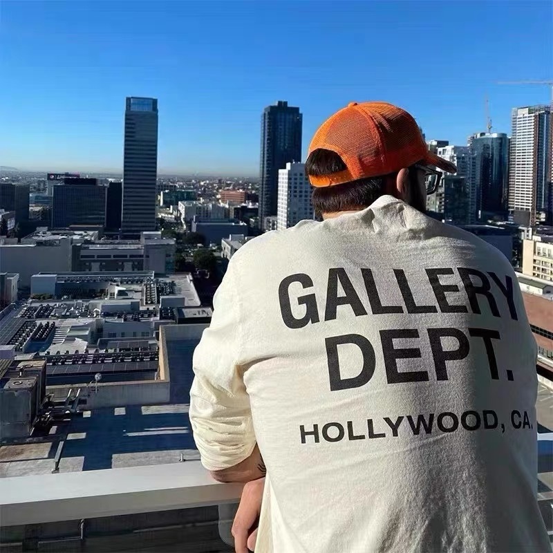 25AW ฤดูใบไม้ร่วงใหม่ GALL คลาสสิก Basic High Street California Letter พิมพ์ Casual Cotton เสื้อยืดแขนยาว