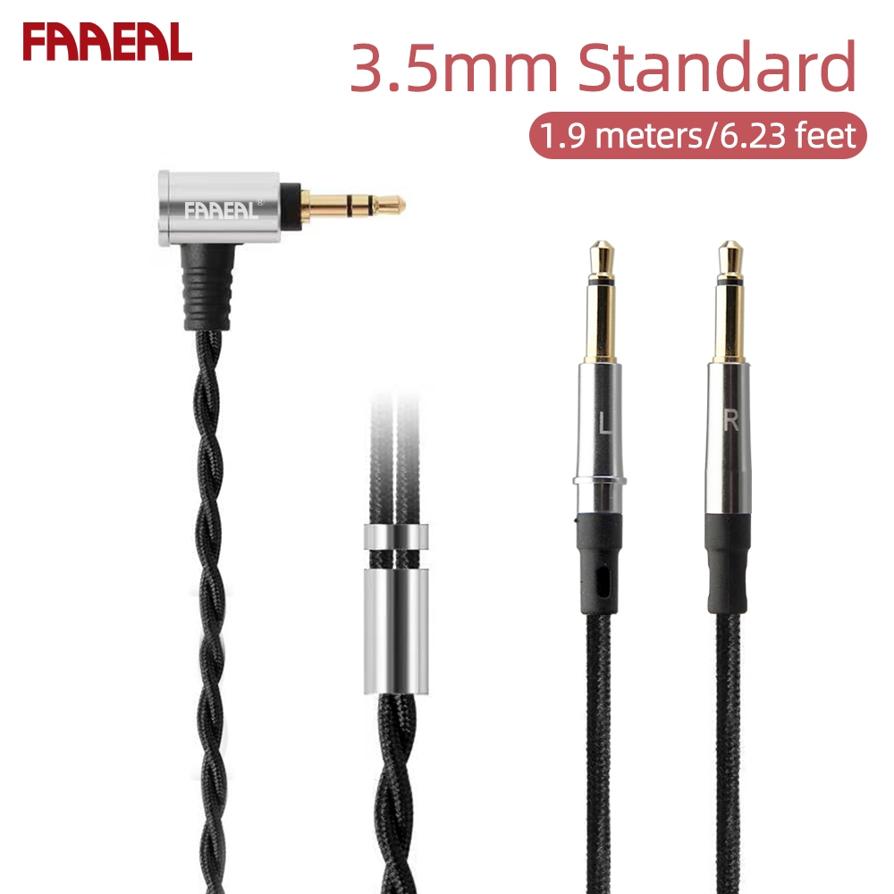 FAAEAL หูฟังเปลี่ยนสาย 1.5 M/1.9 M HiFi Sound 5N OFC สาย Dual 3.5 มม.ชุดหูฟังอัพเกรดสําหรับ Sundara 