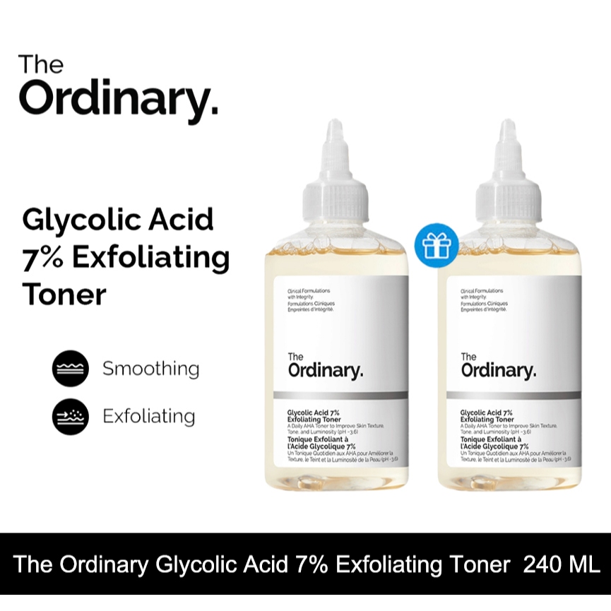 【1แถม1】The Ordinary Glycolic Acid 7% Exfoliating Toner - 240mL | โทนเนอร์ผลัดเซลล์ผิว ผิวเรียบเนียน สีผิวแลดูสม่ำเสมอ