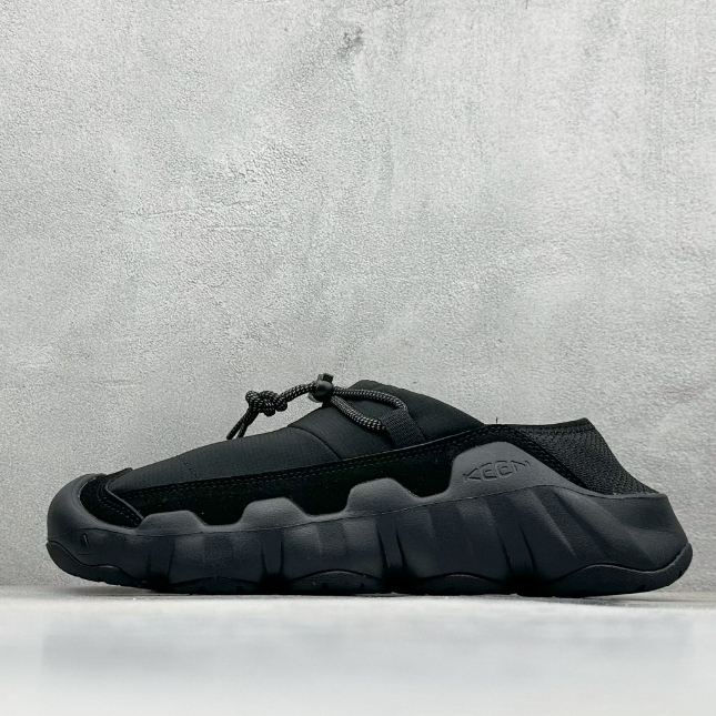 Koen Hypowser Crushback Round Toe Slip-On รองเท้าทุกวันสีดําบริสุทธิ์