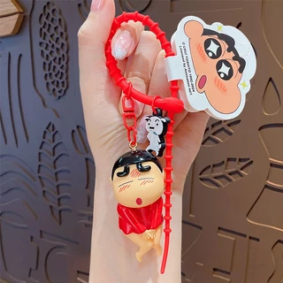 100 รูปแบบ Crayon Shin-Chan พวงกุญแจสไตล์ใหม่ Crayon Shin-Chan ชุดนอนพวงกุญแจรถการ์ตูนคู่นักเรียนกระเป๋านักเรียนกระเป๋าเป้สะพายหลัง Pend