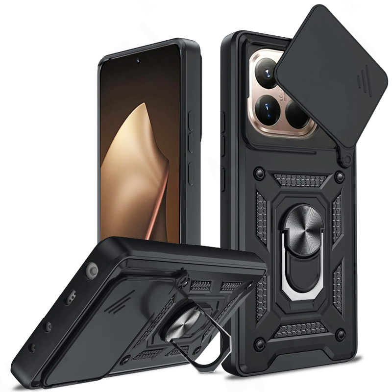 กรณีโทรศัพท์หนักกันกระแทกพร้อมขาตั้งโลหะ Xiaomi 15T Pro 14T Pro 13T Pro