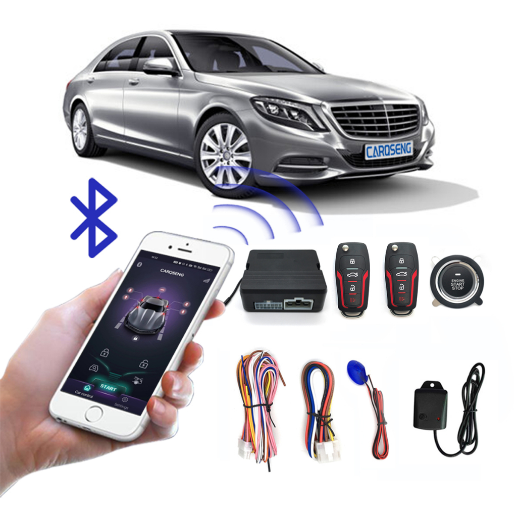CARQSENG KQ163 กดปุ่มสตาร์ทเครื่องยนต์ระยะไกล Start Stop Remote เซ็นทรัลล็อค สัญญาณเตือนรถยนต์