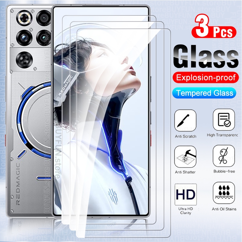 3PCS กระจกนิรภัย 9H พรีเมี่ยมป้องกันหน้าจอ HD ฟิล์มป้องกันสําหรับ ZTE nubia Red Magic 11 10 9 Pro 9S 8S 8 Pro + 11zte RedMagic Z70 Z70s Z50 Z60 Ultra