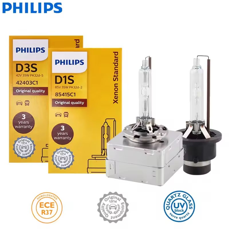 Philips Philips Xenon D1S D2S D2R D3S D4S 35W Xenon HID ไฟหน้าหลอดไฟรถยนต์ ECE คุณภาพ OEM Made in Ge