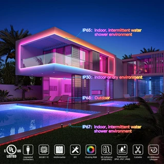BTF-LIGHTING WS2811 30/45/60LEDs/m RGB IC แถบไฟ LED 1 IC ควบคุม 3 LEDs แถบไฟพิกเซลที่แอดเดรสได้ DC12V การรับรอง UL