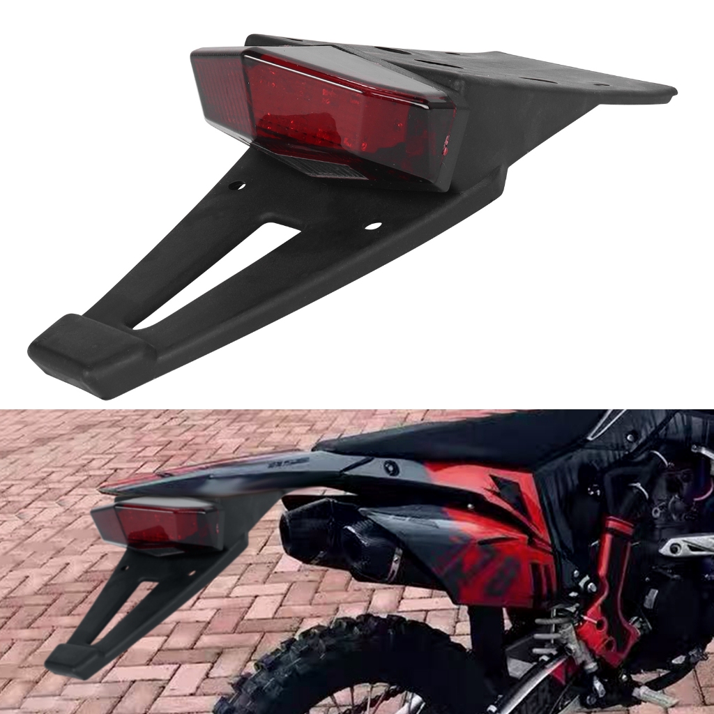 โคมไฟ UNIVERSAL LED พร้อมไฟแสดงสถานะและบังโคลนด้านหลังสําหรับ CROSS SCRAMBLER KLX150 KLX250 KLX KSR LAMPU BELAKANG
