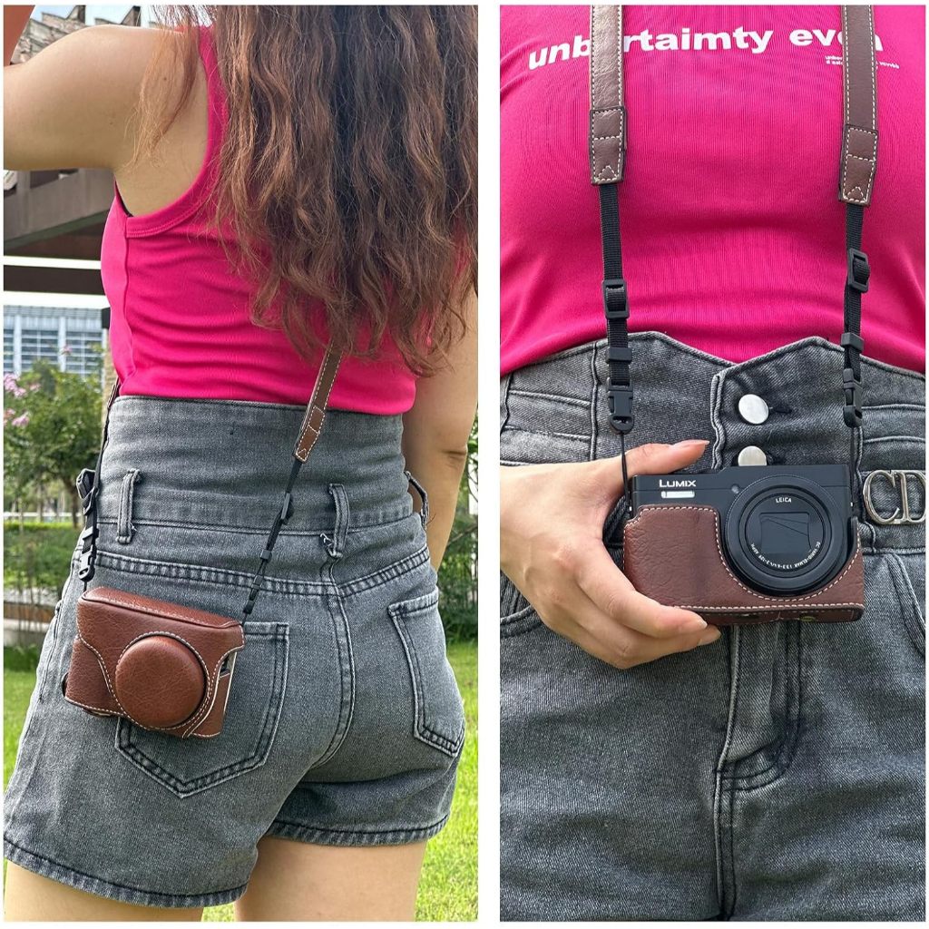 สําหรับ Panasonic LUMIX DC-ZS99 DC-TZ99 ZS99 TZ99 DCZS99 DCTZ99 กล้องหนังสังเคราะห์ฐานกล้องชุดกรณี P