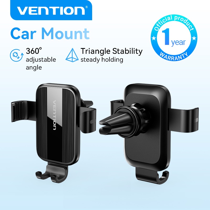 Vention ที่วางโทรศัพท์ในรถแบบกราวิตี้ หนีบแบบปากเป็ด ยึดสามจุด ระบบเงียบ หมุน 360° ใช้ได้ทั้งที่มีเคส