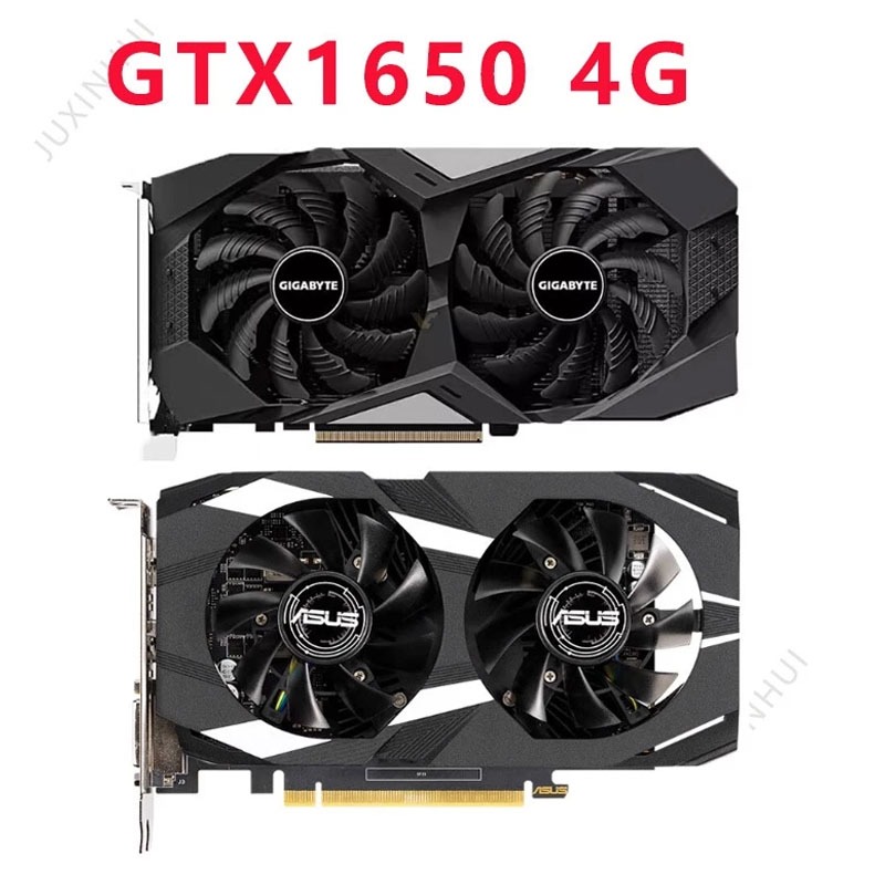 มือสองGigabyte GTX1650 ASUS GTX1650 กราฟิกการ์ด N1650OC-4GD D5 พัดลมคู่ N1656OC 4GD6 พัดลมเดี่ยว 165