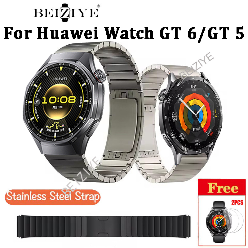 หรูหราไทเทเนียมสําหรับ Huawei Watch GT 6 Pro/GT 6 46 มม.Quick Fit สายสแตนเลสสําหรับนาฬิกา Huawei Watch GT 6/GT 5 46 มม.สายนาฬิกา