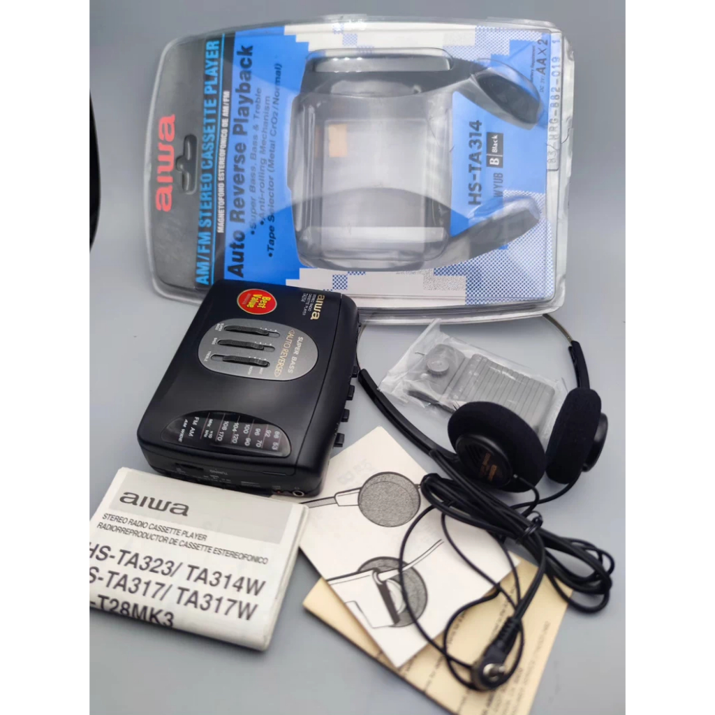 เครื่องเล่นเทปคาสเซ็ต AIWA TA314 - ใหม่ครบชุด, EQ 3-Band, Auto-Reverse