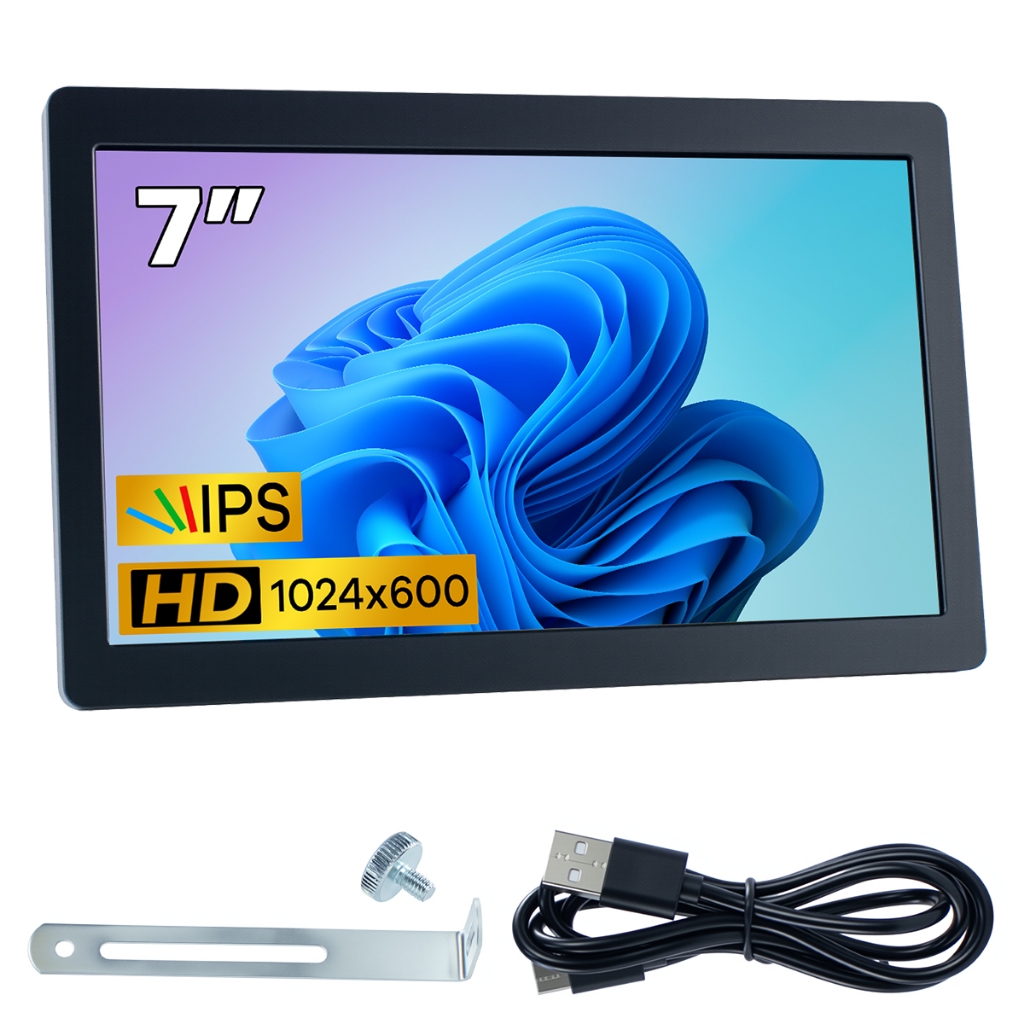 LAFVIN 5/7 นิ้ว USB C Mini Monitor 1024x600 หน้าจอ IPS ประเภท C หน้าจอรองสําหรับ PC แล็ปท็อป Windows7/8/10/11