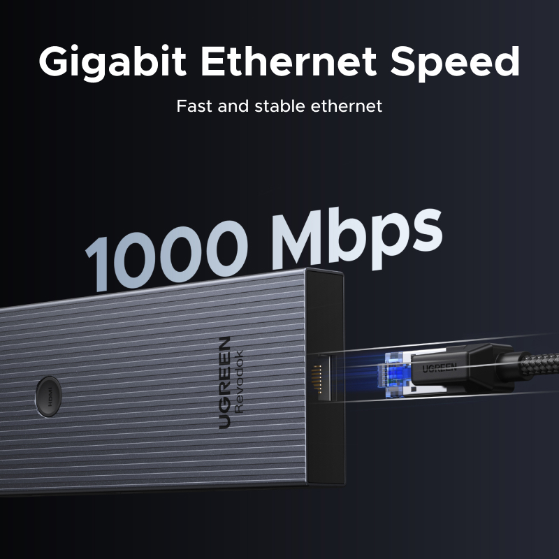 UGREEN 9-in-1 USB-C Hub HDMI 4K60Hz 5/10Gbps USB-C 3.2 USB-A 3.2 USB-A 3.0 RJ45 SD TF PD100W สําหรับ MacBook Dell HP แล็ปท็อปอุปกรณ์เสริม Docking - รูปที่ 4