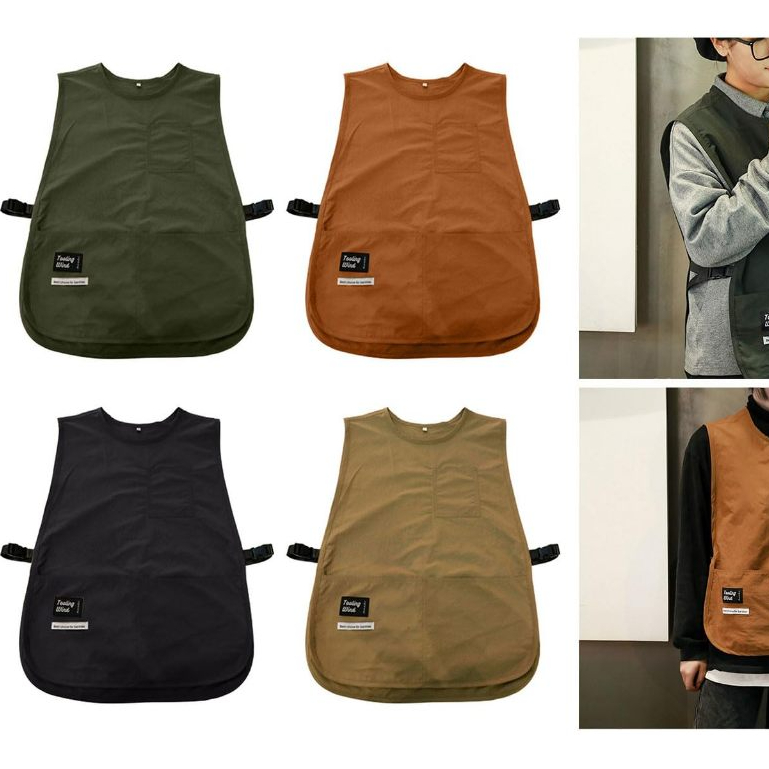 ผ้ากันเปื้อน เนื้อผ้าใส่สบาย สไตล์ญี่ปุ่น ผ้ากันเปื้อนสไตล์เสื้อกั๊ก ผ้ากันเปื้อนแขน,เสื้อกั๊กไนล่อนสไตล์กันน้ําคราบผ้ากันเปื้อน