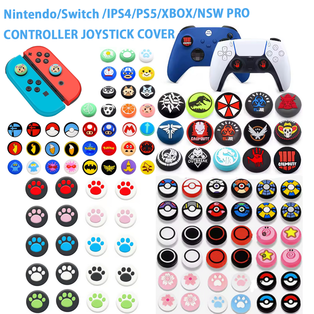 ใหม่ 2 ชิ้นสําหรับ Nintendo Switch NS IPS4/PS5/XBOX/NSW จอยสติ๊กฝาครอบ Thumb Stick Controller Grip ห