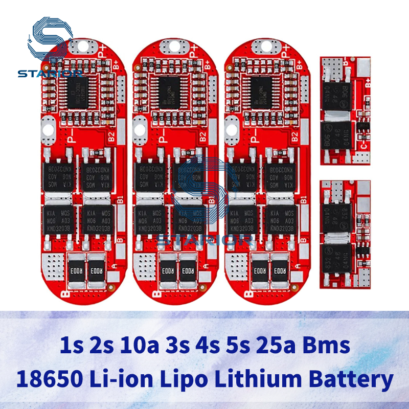 1 ~ 5 PCS Bms 1S 2S 10A 3S 4S 5S 25A Bms 18650 Li-ion Lipo แบตเตอรี่ลิเธียมป้องกันแผงวงจรโมดูล Pcb P