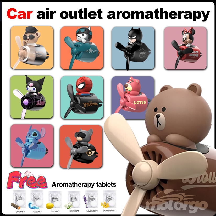 น้ําหอมปรับอากาศในรถยนต์ ตุ๊กตาหมี Pilot Car Air Freshener Air Outlet Wingman Propeller Perfume Flavouring Diffuser Supplies
