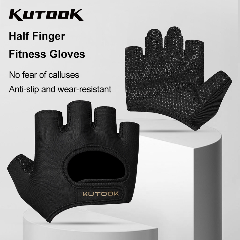 KUTOOK ถุงมือยกน้ำหนักแบบเต็ม PALM ป้องกันแรงกระแทกสำหรับออกกำลังกายในยิม สำหรับผู้ชายและผู้หญิง