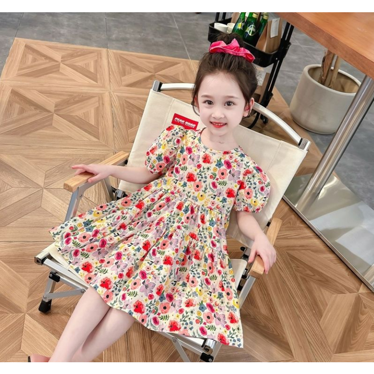 กระโปรงเด็กผู้หญิงสําเร็จรูป ชุดเดรสแขนกุดเด็ก ชุดแขวนชายหาดสําหรับเด็ก