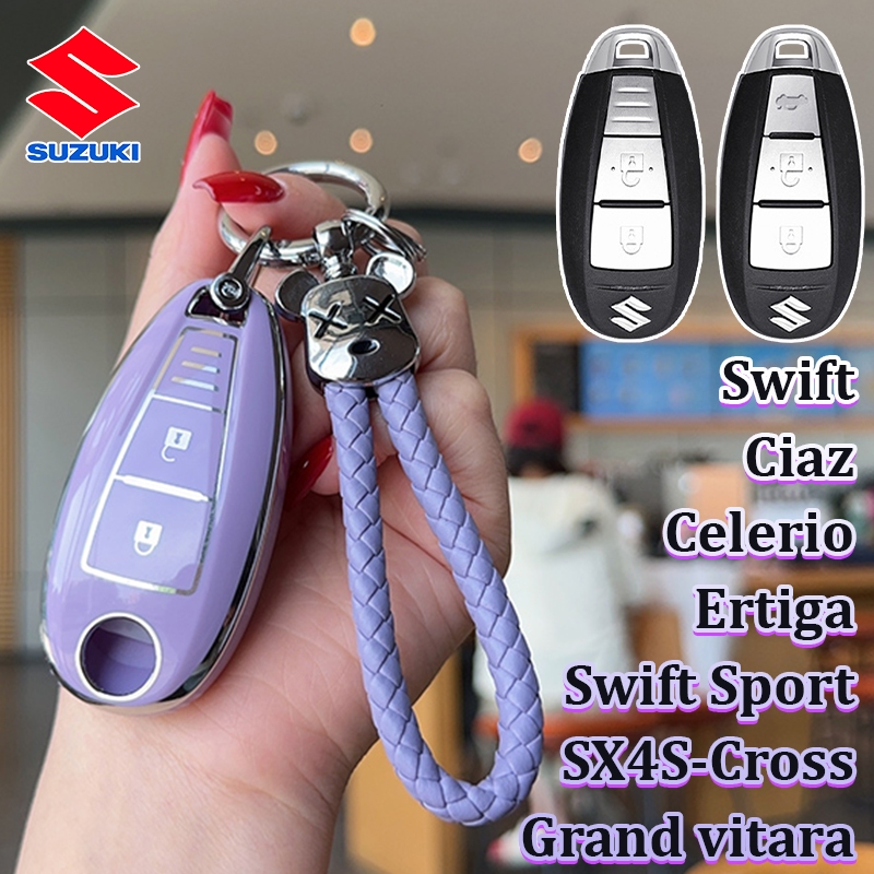 เคสกุญแจรถ Suzuki สําหรับ Swift/Ciaz/Celerio/Swift Sport/SX4S-Cross/Grand vitara/Ertiga ฝาครอบกุญแจ Suzuki ปลอกพวงกุญแจ