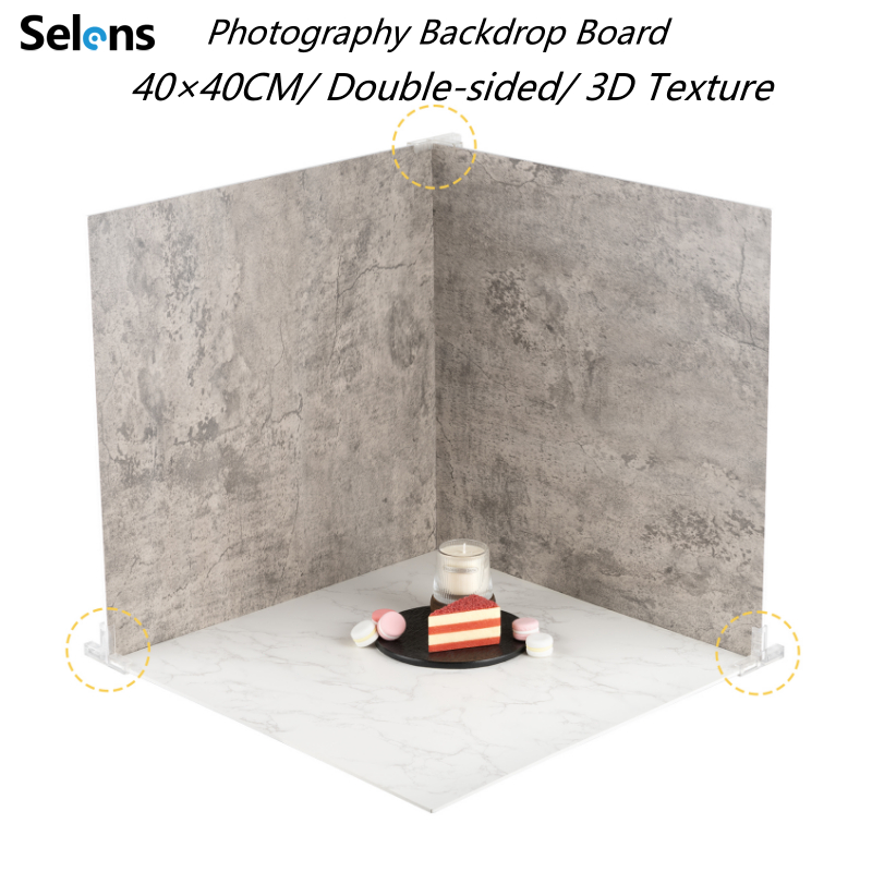 Selens Hard ฉากหลังบอร์ด 4040 ซม.สตูดิโอถ่ายภาพพื้นหลัง 3D Texture Combinable Photo Props
