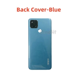 สําหรับ OPPO A15 A15S ฝาหลังแบตเตอรี่พร้อมเลนส์กล้องพร้อมกรอบกลาง