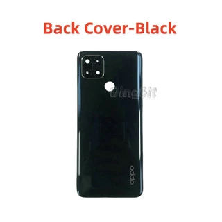 สําหรับ OPPO A15 A15S ฝาหลังแบตเตอรี่พร้อมเลนส์กล้องพร้อมกรอบกลาง