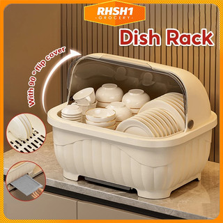 Dish Rack with Cover Kitchen Storage Rack Drainer Dustproof Innovative Organization with Cover