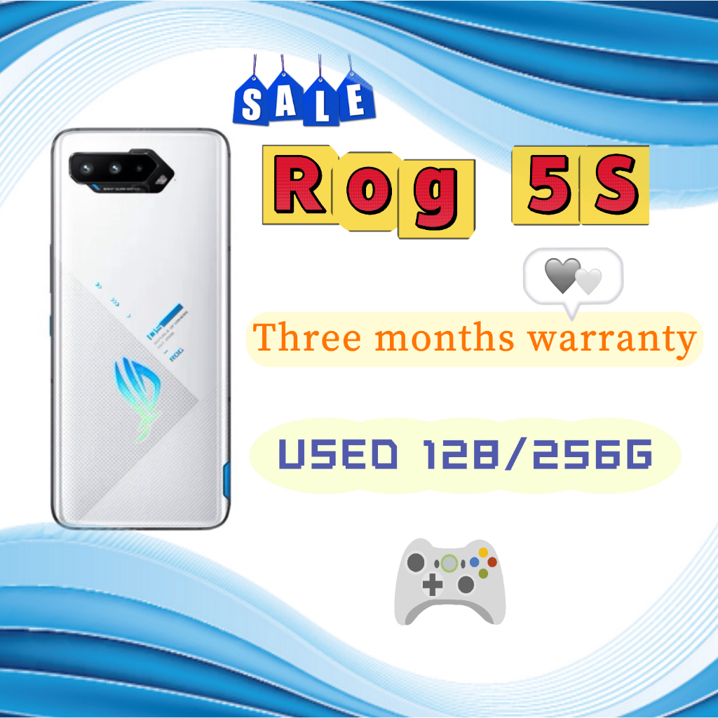ต้นฉบับมือสอง ASUS ROG Phone 5S 128/256GB Black/White รับประกัน 3 เดือนเรือท้องถิ่น