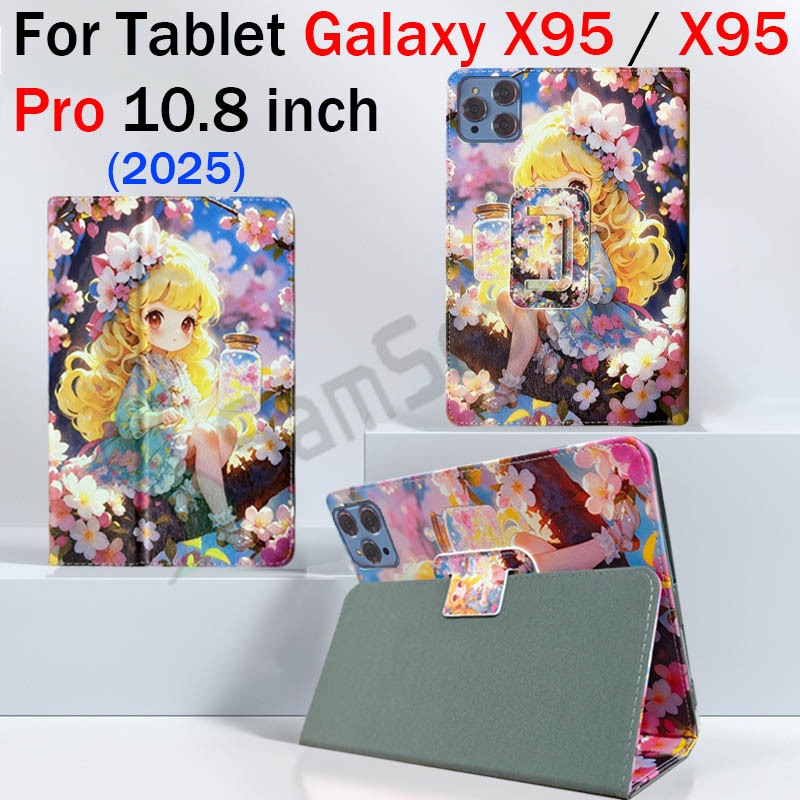 สําหรับแท็บเล็ต Galaxy X95 5G 10.8 ใหม่อัพเกรดปกหนัง X95 Pro 2025 การ์ตูนแม่เหล็กกรณีแท็บเล็ต