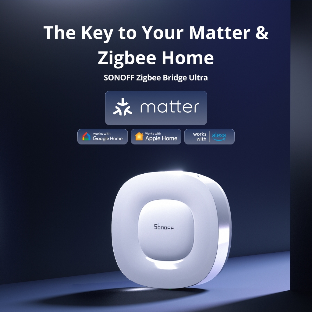Sonoff ZB Bridge-U Zigbee Bridge Ultra Smart Gateway Zigbee 3.0 Multi-Mode รองรับ 256 อุปกรณ์รีโมทคอนโทรลไม่มีรอยต่อแบบบูรณาการพร้อม Matter Ecoระบบ Alexa Google Apple Home