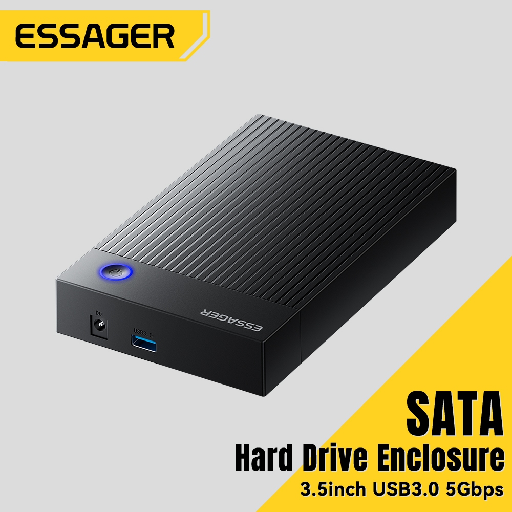 Essager 3.5 นิ้ว SATA Enclosure USB 3.0 5Gbps Hard Disk กล่องเก็บภายนอก HDD รองร