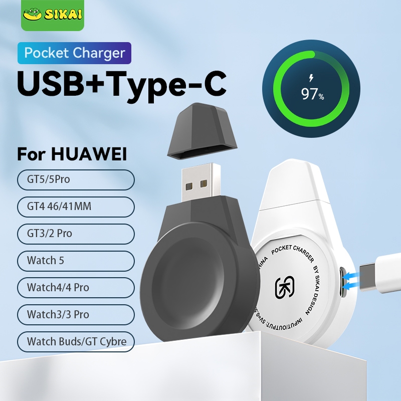 กระเป๋า USB Type C สําหรับ Huawei นาฬิกา GT6 GT6 Pro GT5 GT4 GT3 Pro 2 Pro นาฬิกา 5 นาฬิกา Buds แท่น