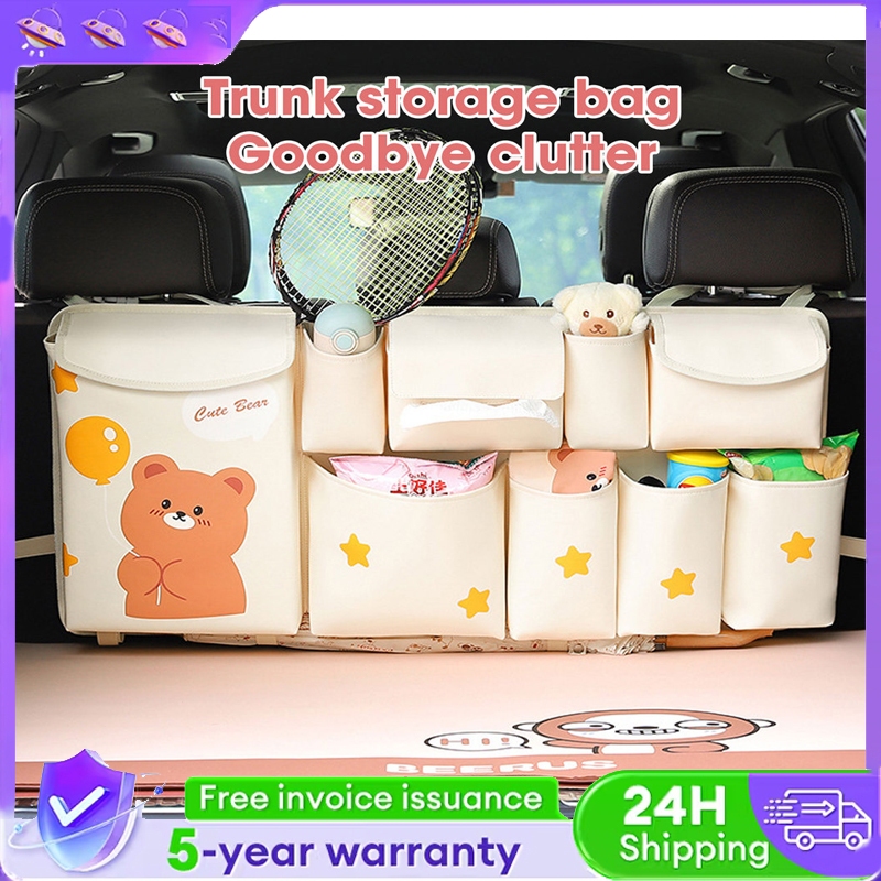 NEW! ถุงออร์แกไนเซอร์รถยนต์ แบบแขวน ดีไซน์น่ารัก ใช้เป็นที่เก็บของหลังเบาะหรือกระโปรงท้ายรถ กันน้ำ ติดตั้งไม่ต้องเจาะ